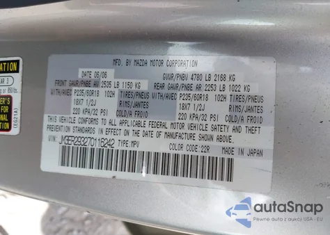 2007 Mazda Cx-7 Grand Touring from USA, damaged, VIN JM3ER293270116242